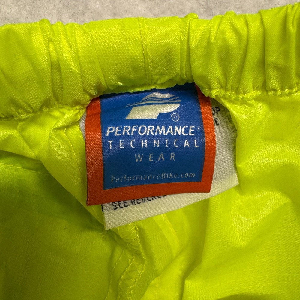 Vintage Performance Cycling Nylon Ripstop Rain Pants Yellow Men's Size Medium - Picture 6 of 9